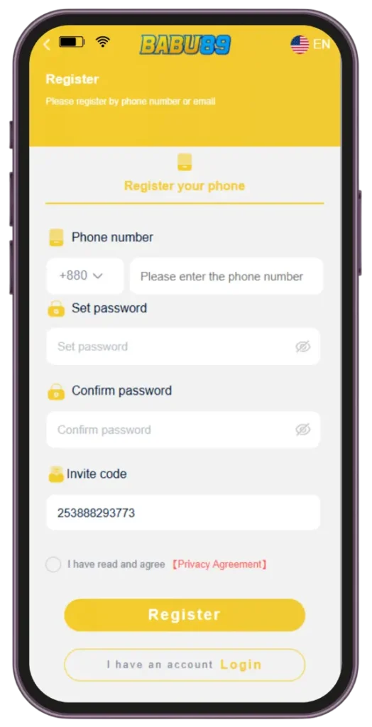 Babu89 register bonus